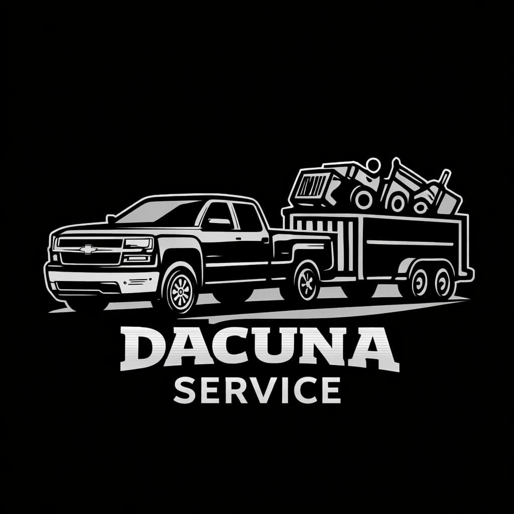 Dacuna Service text with a car and trailer